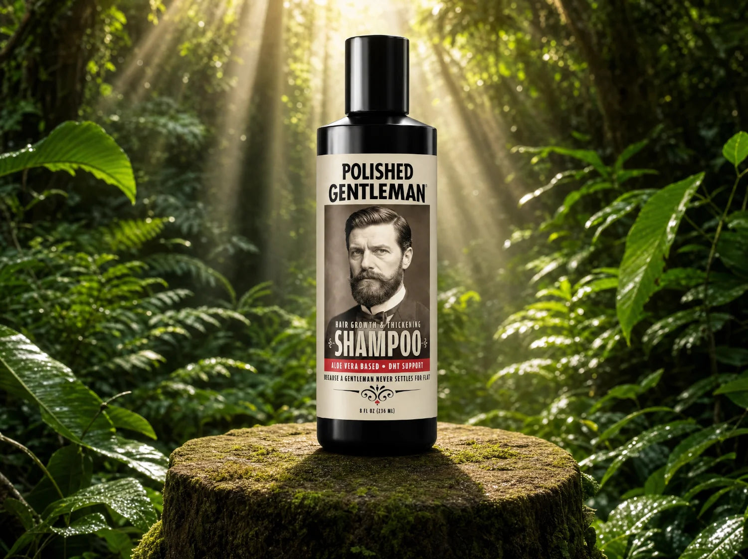 Polished Gentleman Beard Wash and Conditioner set in the desert