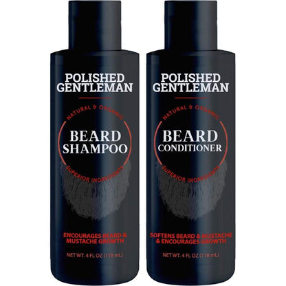 Polished Gentleman Club Beard Growth Shampoo and Conditioner Set Small Beard (4 oz)